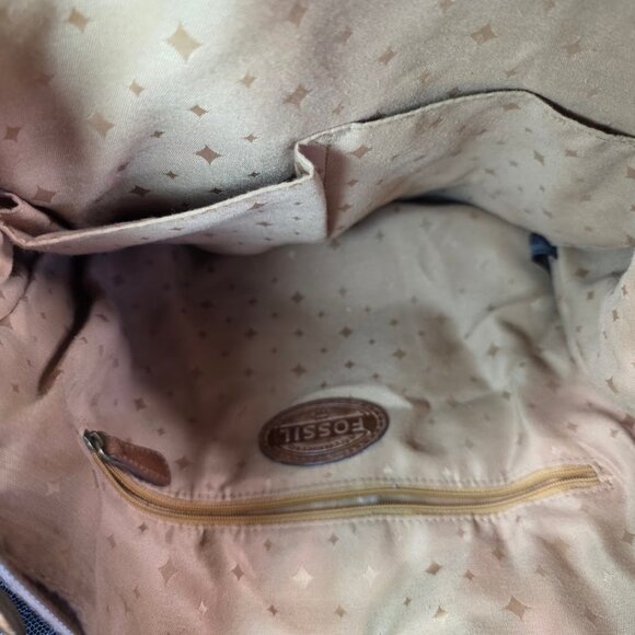 Vintage Fossil Brown Distressed Leather Crossbody Messenger Bag Purse - Picture 8 of 16